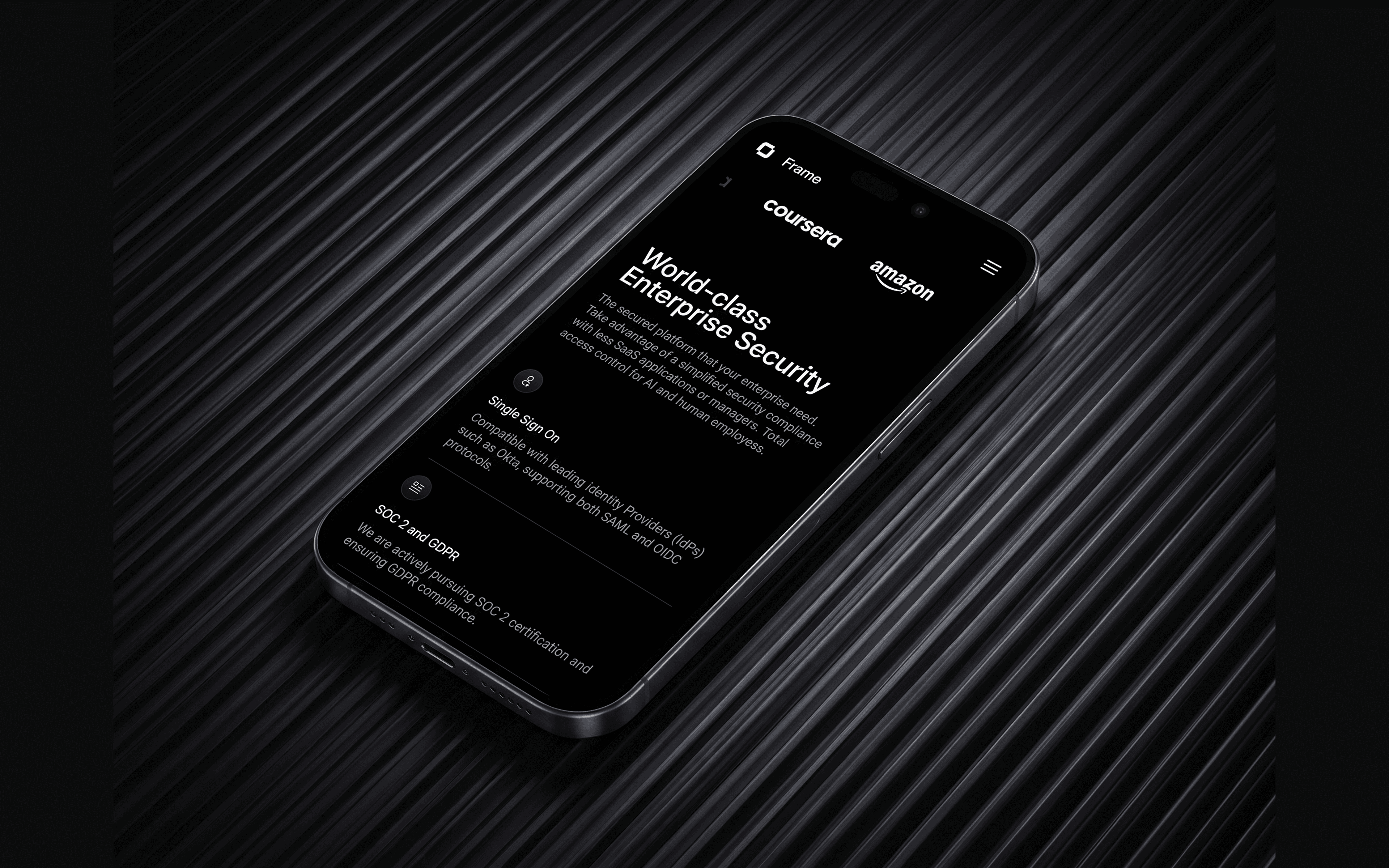 Frame — footer and brand mark