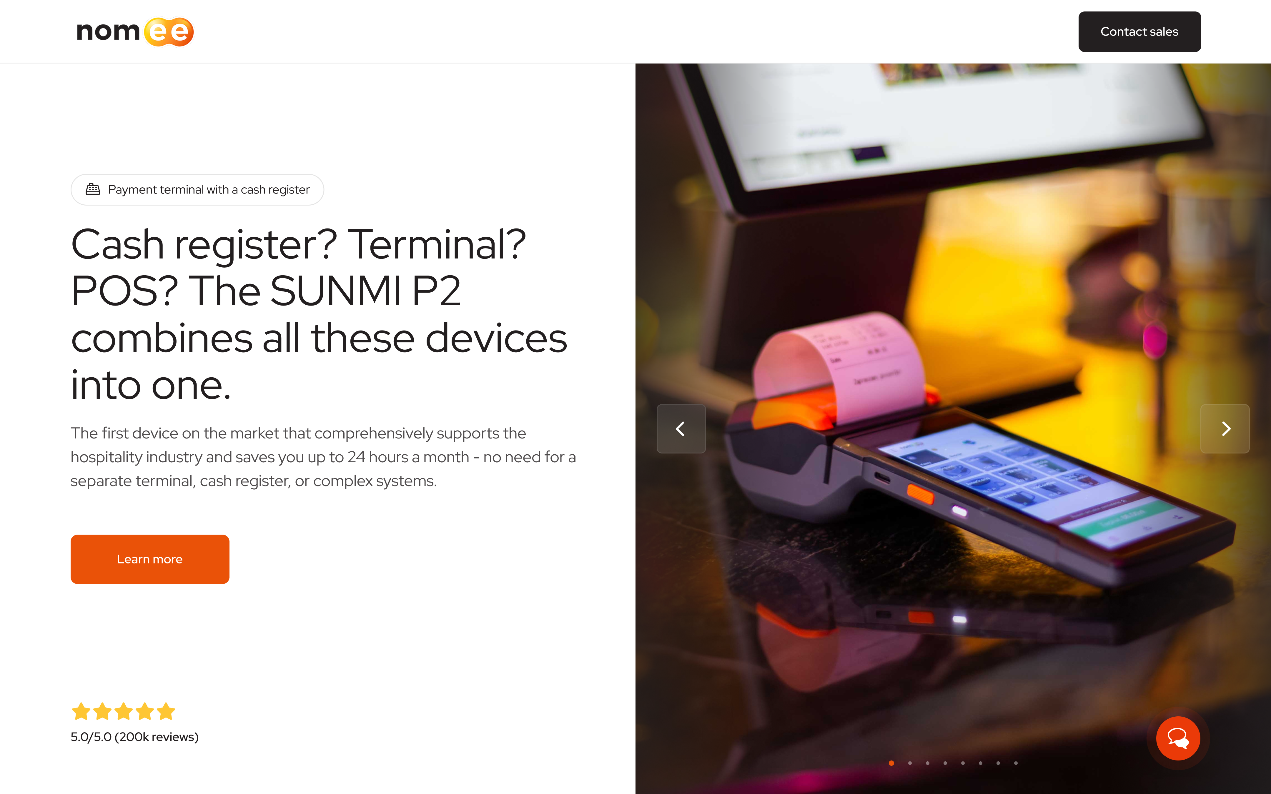 Nomee — home page, desktop