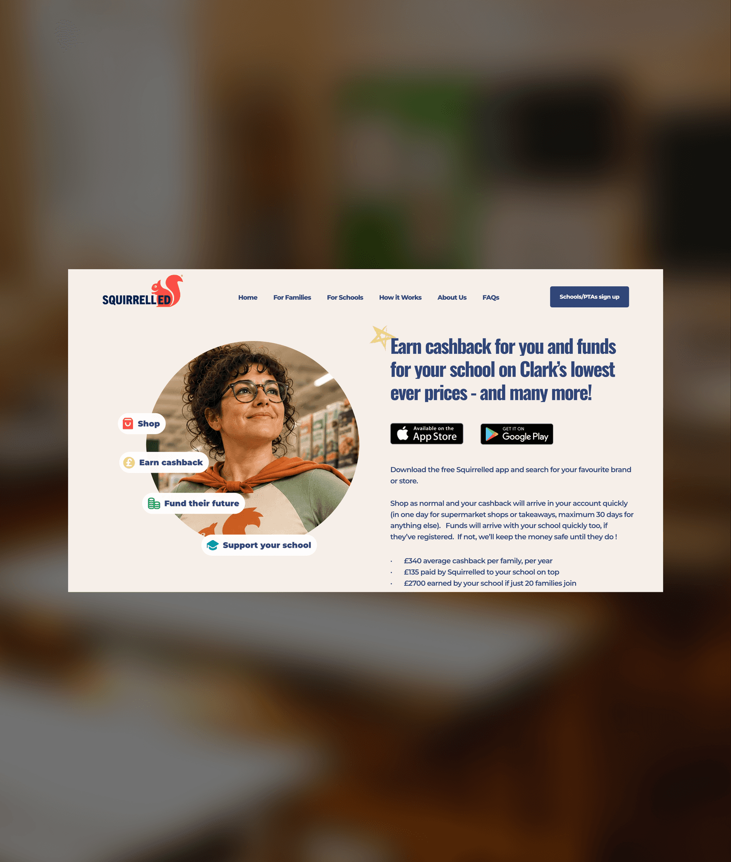 Squirrelled — school cashback platform site