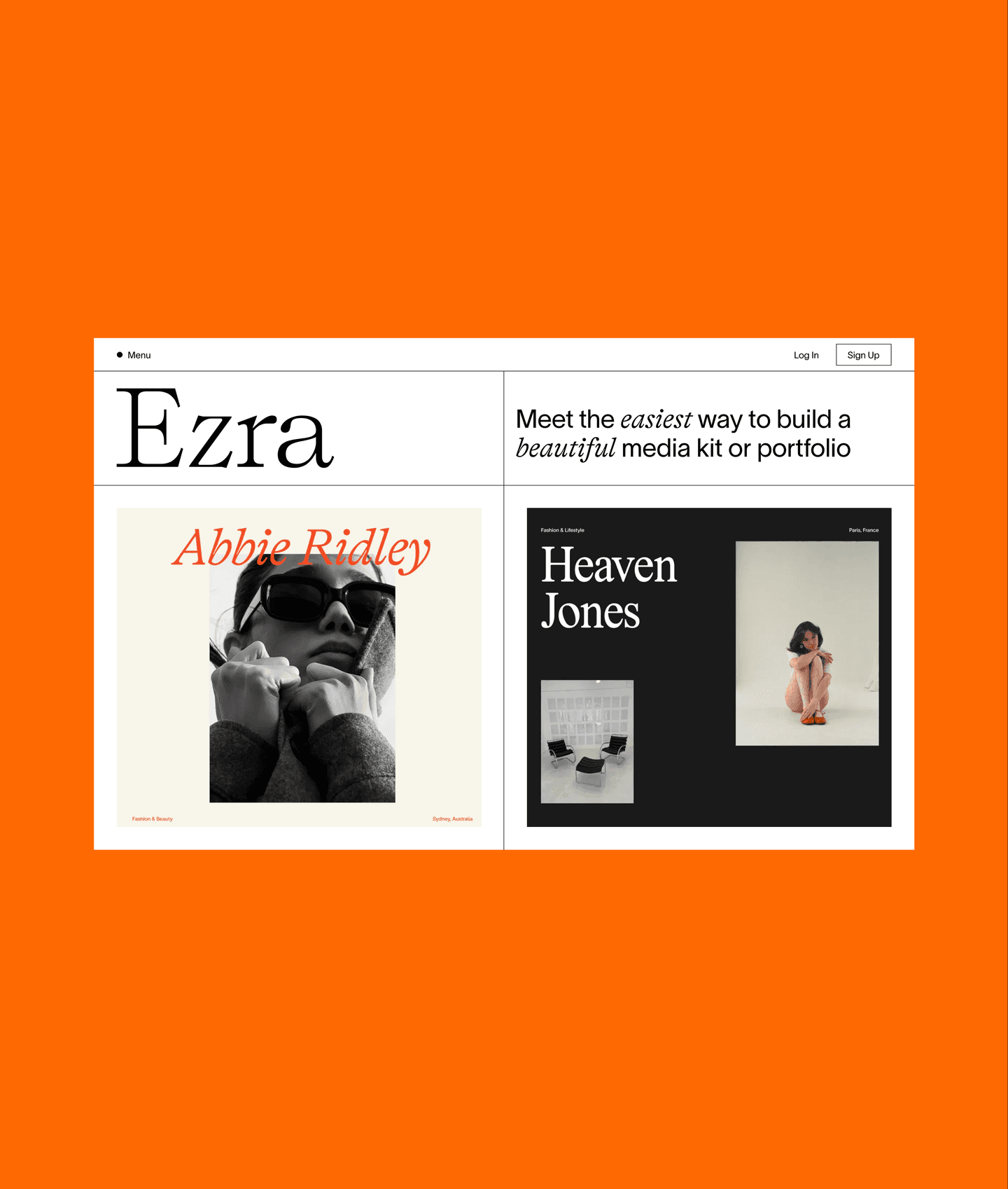 Ezra — media kit product site