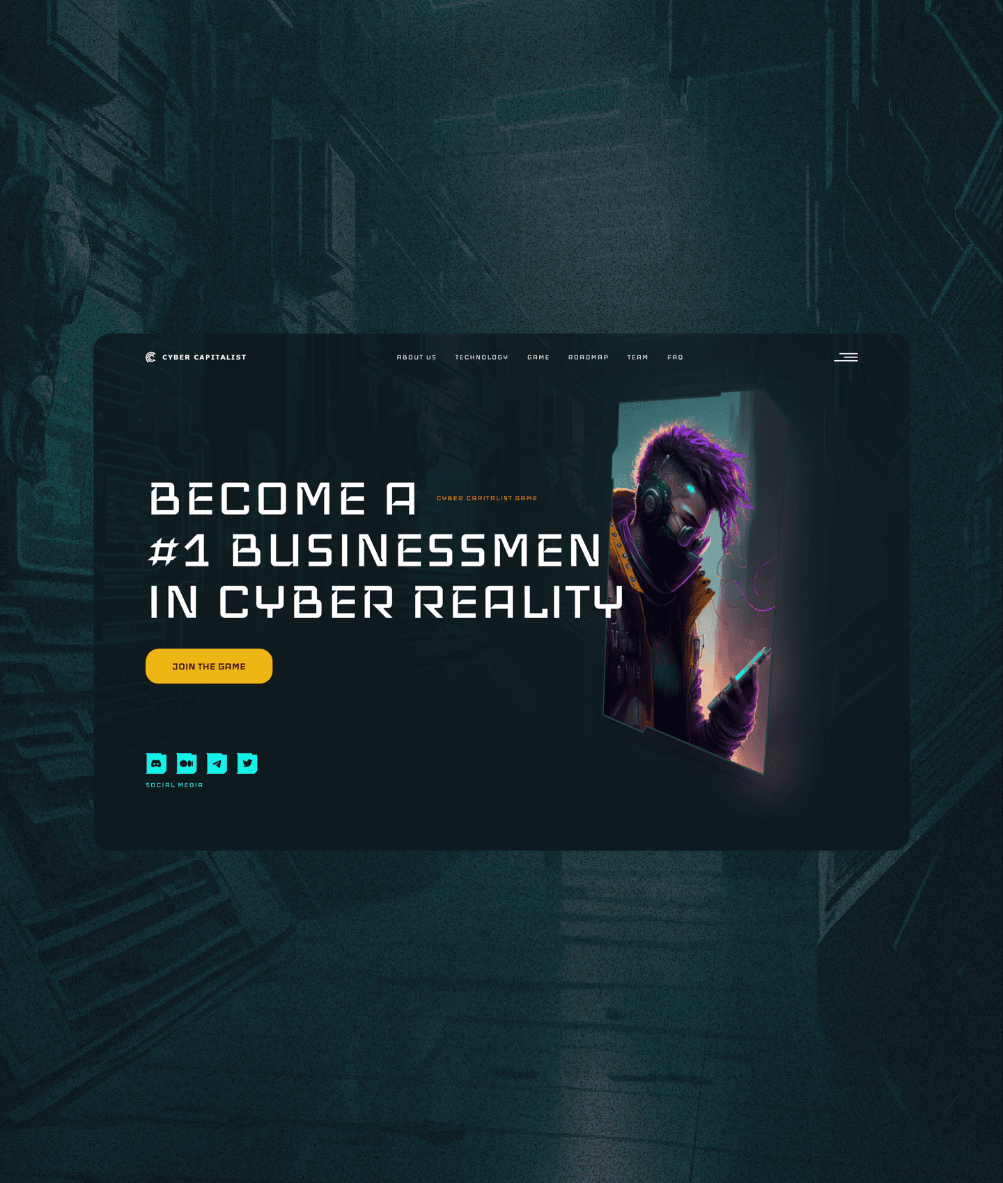 CyberCapitalist — blockchain game landing page