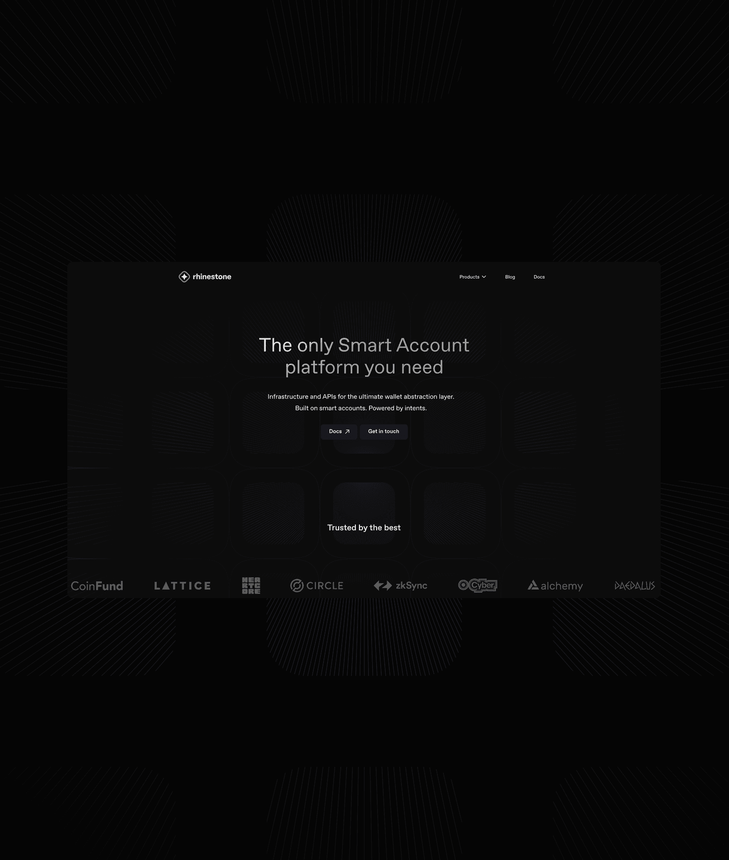 Rhinestone — smart account platform site