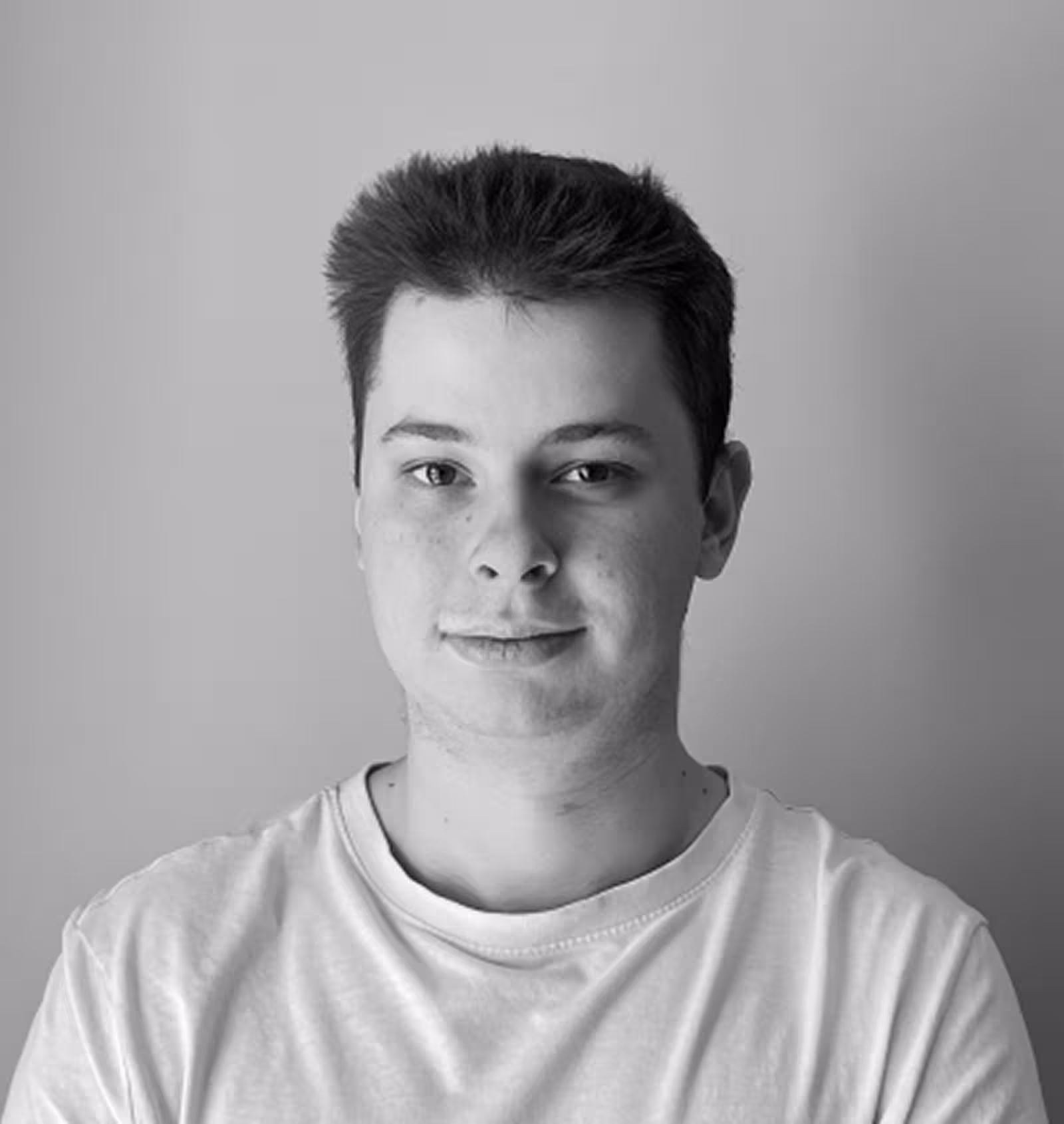 Mykyta K. — portrait, Warsaw studio, 2026